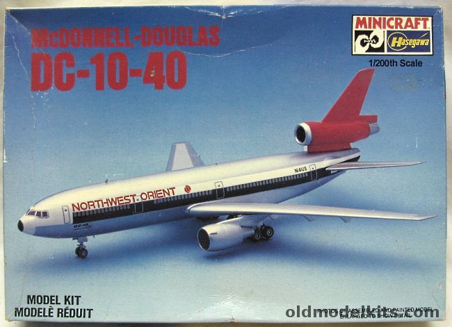 Hasegawa 1/200 McDonnell Douglas DC-10-40  - Northwest Orient (DC-10), 1188 plastic model kit